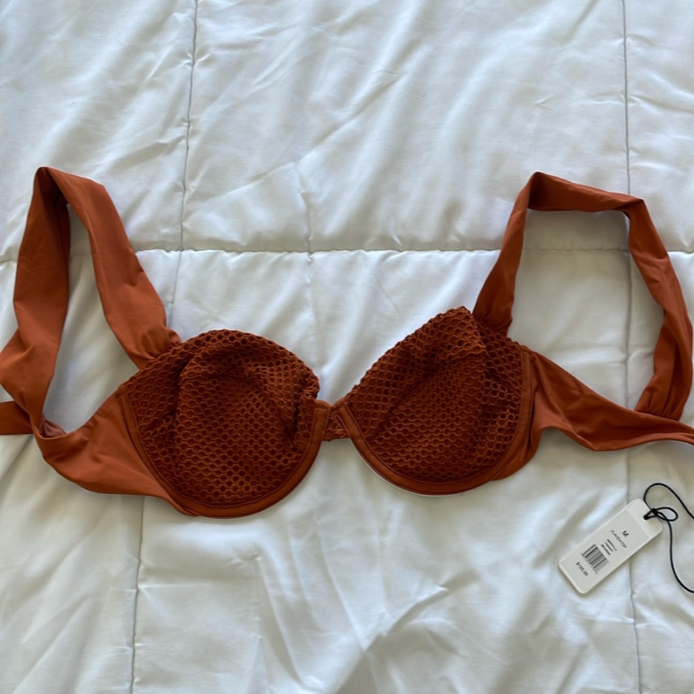 We Wore What Swim Claudia Top, color Fish net, underwire bikini top, never worn